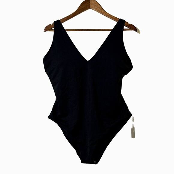 Everlane Swimsuit Women’s XL NWT Renew V-Neck One Piece Resort Wear Black - Picture 2 of 9